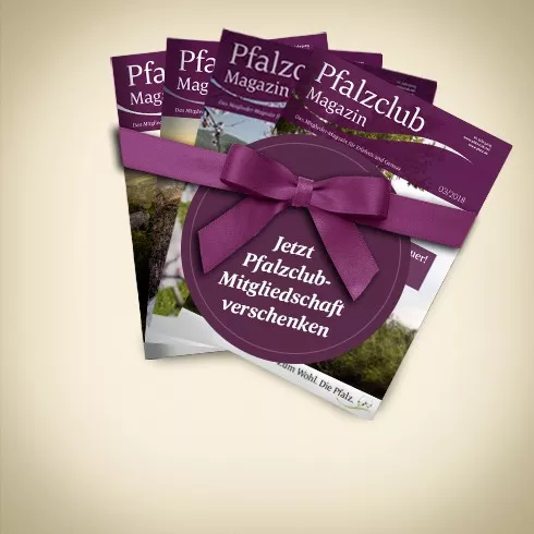 Pfalzclub Magazine als Geschenk mit Schleife verbunden